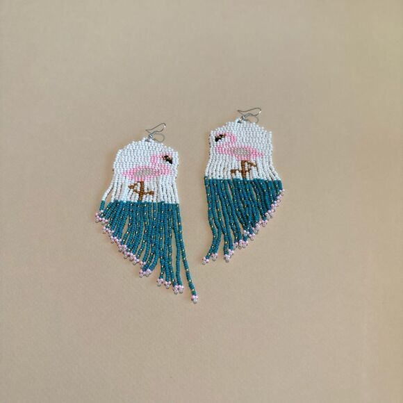 Bohemian beaded tassel earrings M671 - Picture 2 of 4
